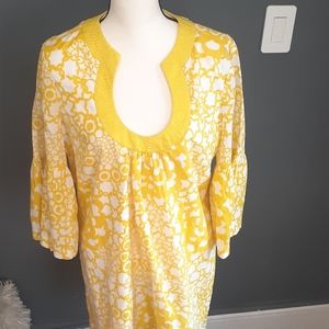 Trina turk yellow tunic dress size 12